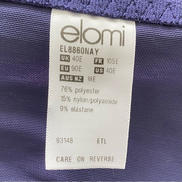 NEW Elomi Megan Bra EL8860 Wide Band Underwire Navy Blue Pink Floral Size 40E - Picture 10 of 10